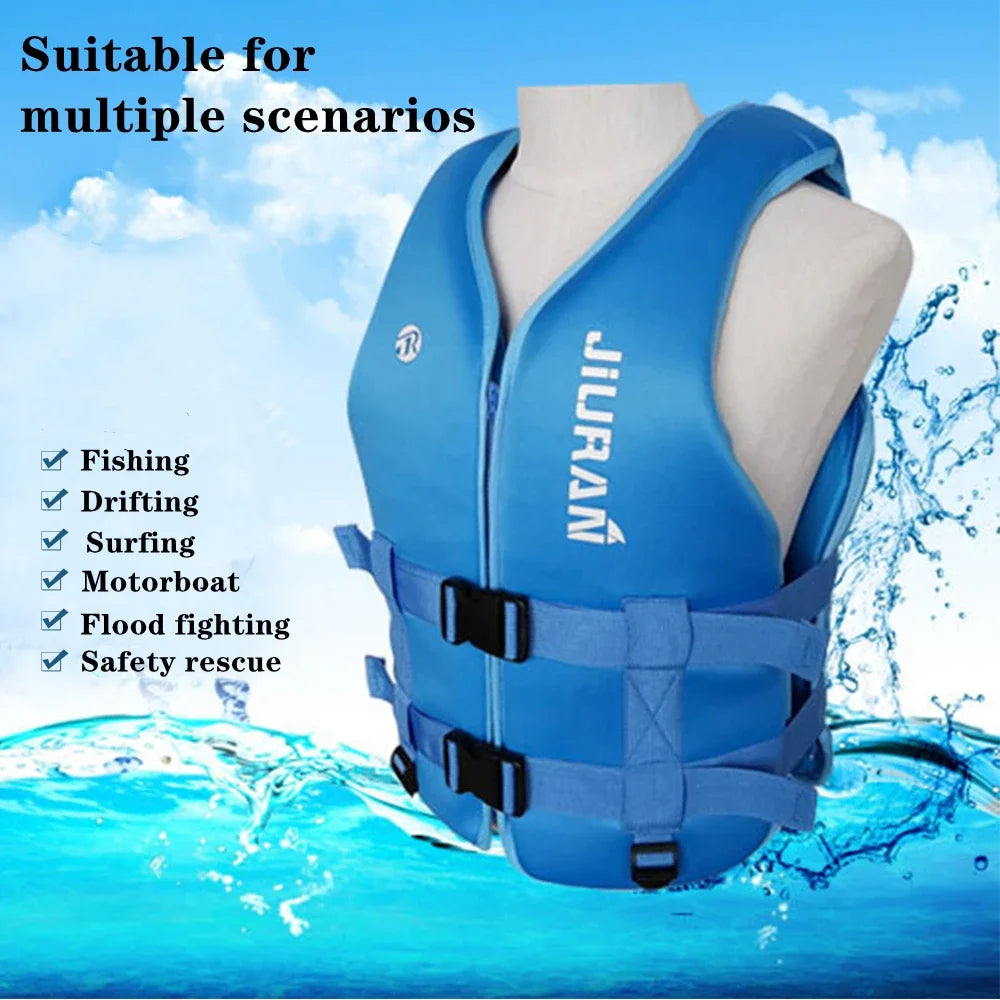 Neoprene Life Jacket Adult Kids Life Vest Water Safety Fishing Vest Kayaking Boating Swimming Surfing Drifting Safety Life Vest