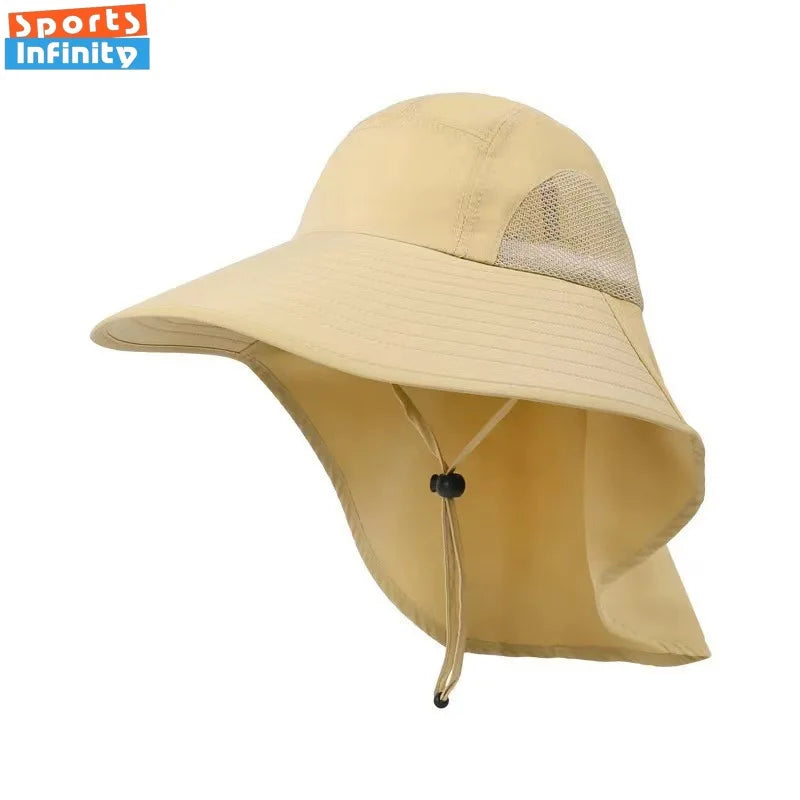 Men Sunshade Hats Big Eave Climbing Hat Fishing Hat Outdoor Work Hiking Climbing Sun Protection Waterproof Foldable Sun Hat