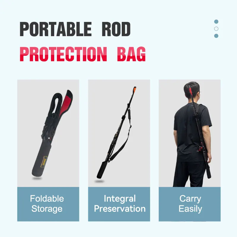 Kingdom Spinning Fishing Rods 102cm-152cm Casting Rod Protection Rope Length Adjustable For Protection Rods Cap Pole Storage Bag