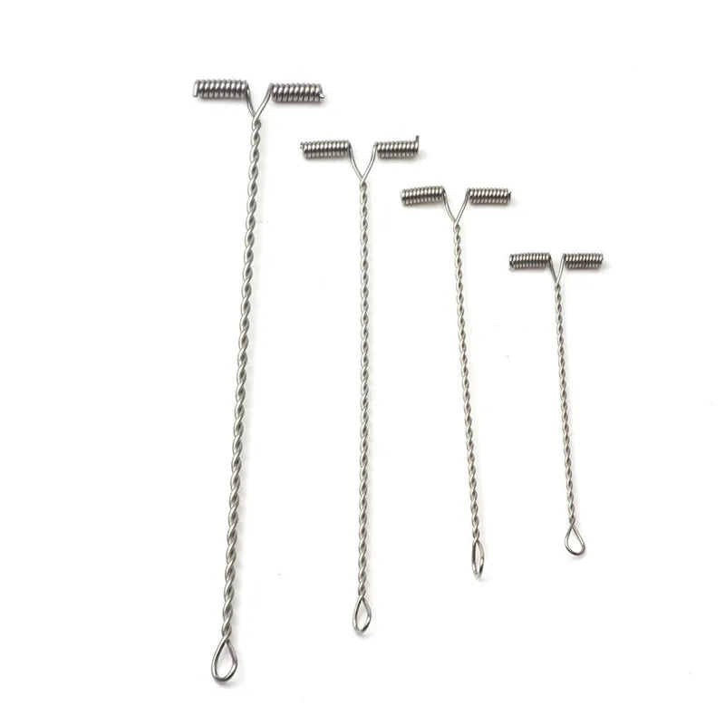 100Pcs 6/8/10/12/15cm Fishing Wire Arms With Swivel T Shaped Balance Rigs Hooks Stainless Steel Fishing Accessories Tackle