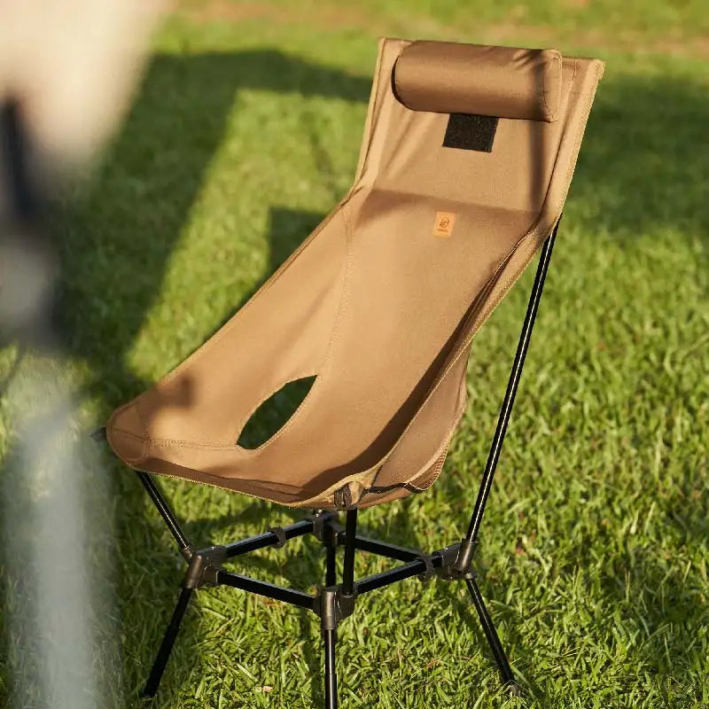 XK Outdoor High and Low Dual-Purpose Camping Chair Folding Chair High Backrest Square Moon Chair