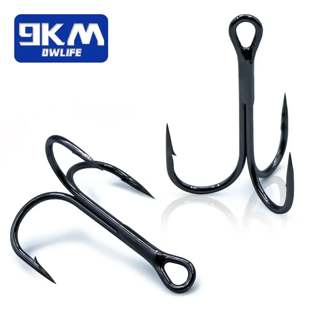 9KM Fishing Treble Hooks High Carbon Steel Brabed Sharp Triple Hook Fishing Hooks on Hard Lures Saltwater Fishing Accessories