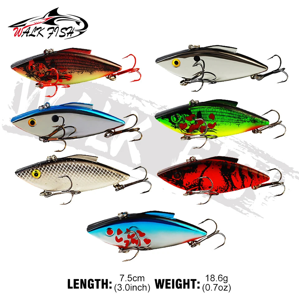 WALK FISH 11.4g 18.6g Sinking Jig Vibration Rattling Lipless Crankbait Fishing VIB Lure Pike Fishing De Pesca Artificial Leurre