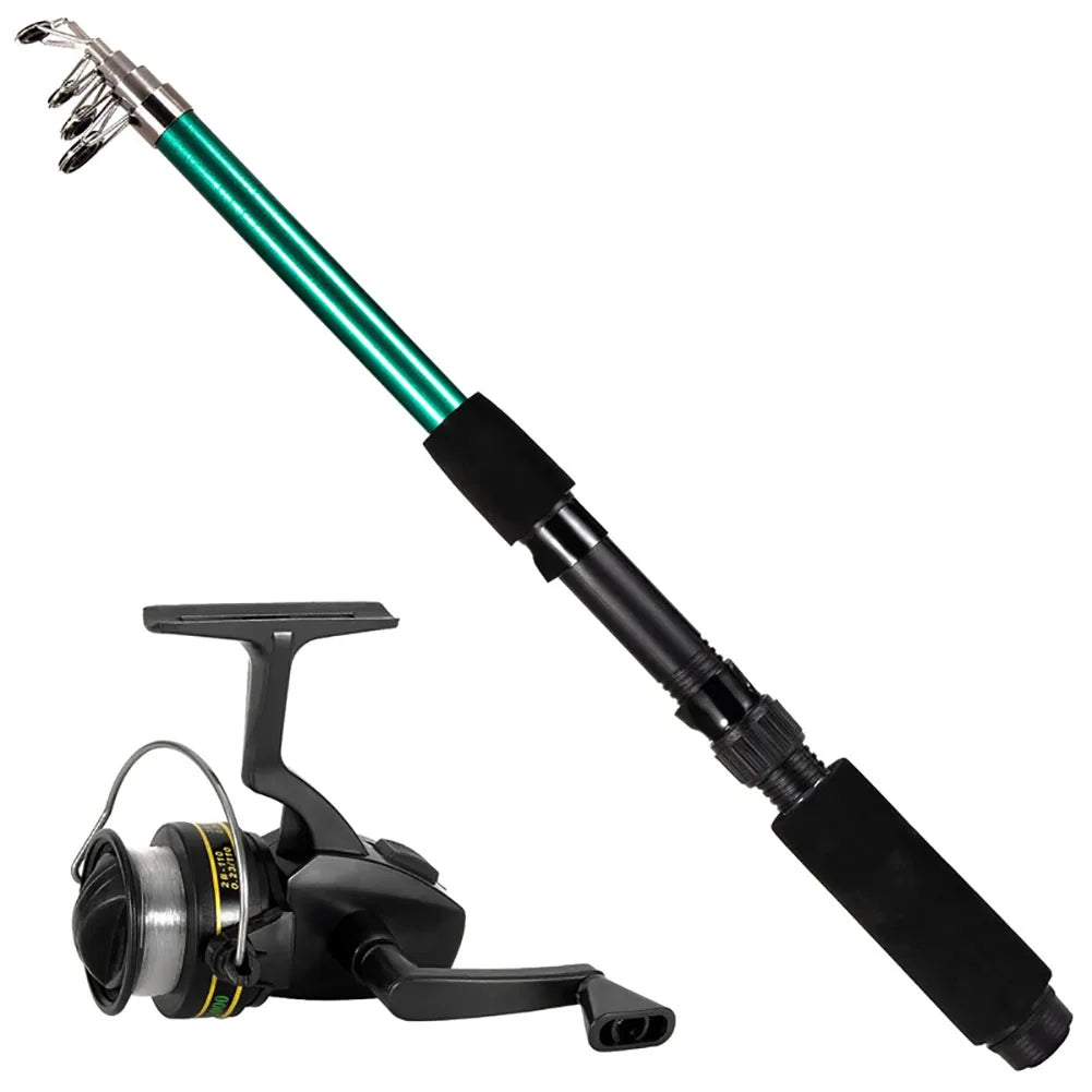 Fishing Rod & Reel Combo 127PCS Fishing Tackle Set Telescopic Fishing Rod Pole With Reel Hook Soft Tube Float Accessories