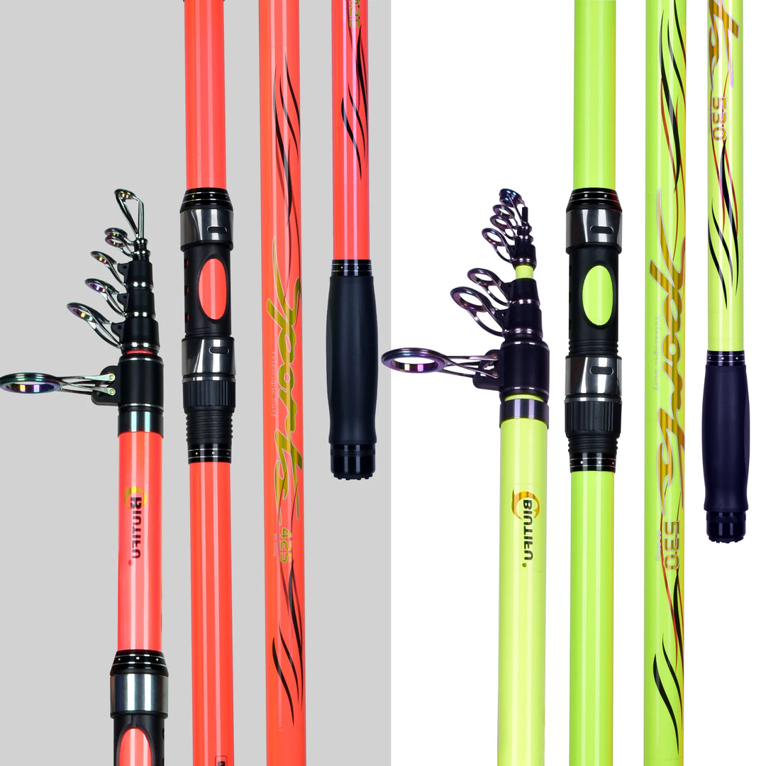 BIUTIFU Telescopic Surf Shore Casting Fishing Rods 4.25/4.5/5.0m T1000 Carbon Spinning Power 80-200g Throwing Long distance Pole