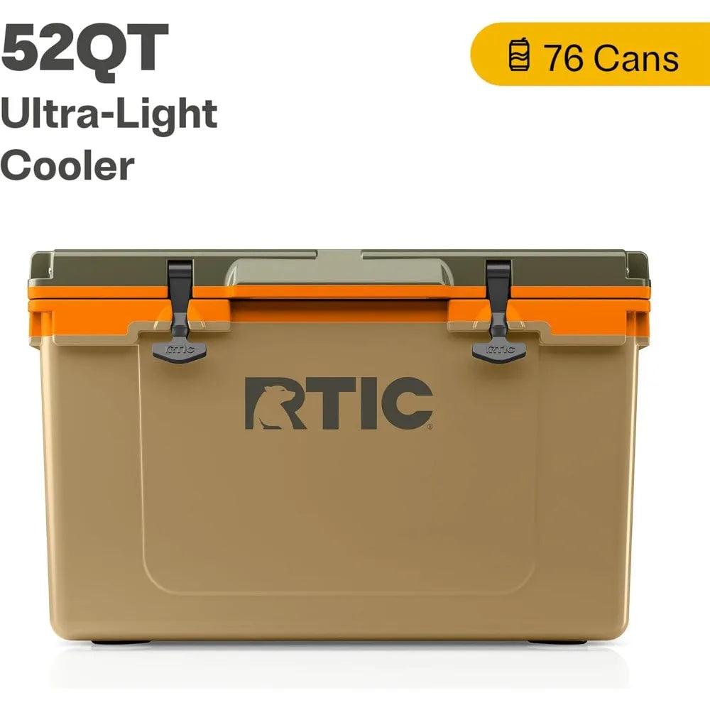 Ultra-Light 52 quart Hard Cooler Insulated Portable Ice Chest Box for Beach, Drink, Beverage, Camping, Picnic, Fishin