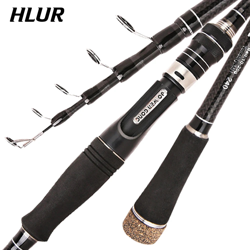 HLUR Portable RockFishing Rod 1.8/2.1/2.4/2.7/3.0M Carp rod Telescopic Sea Fishing Rod carbon fiber Surf Feeder Rod Spinning Rod