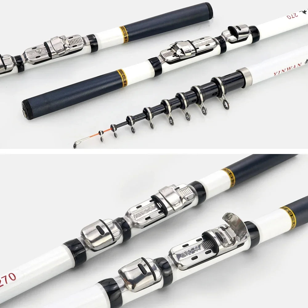 JOSBY Carbon Fiber Spinning Fishing Rod Telescopic Mini Pole 3M 2.7M 2.4M 2.1M 1.8M 1.5M Fish Gear Tackle High Quality