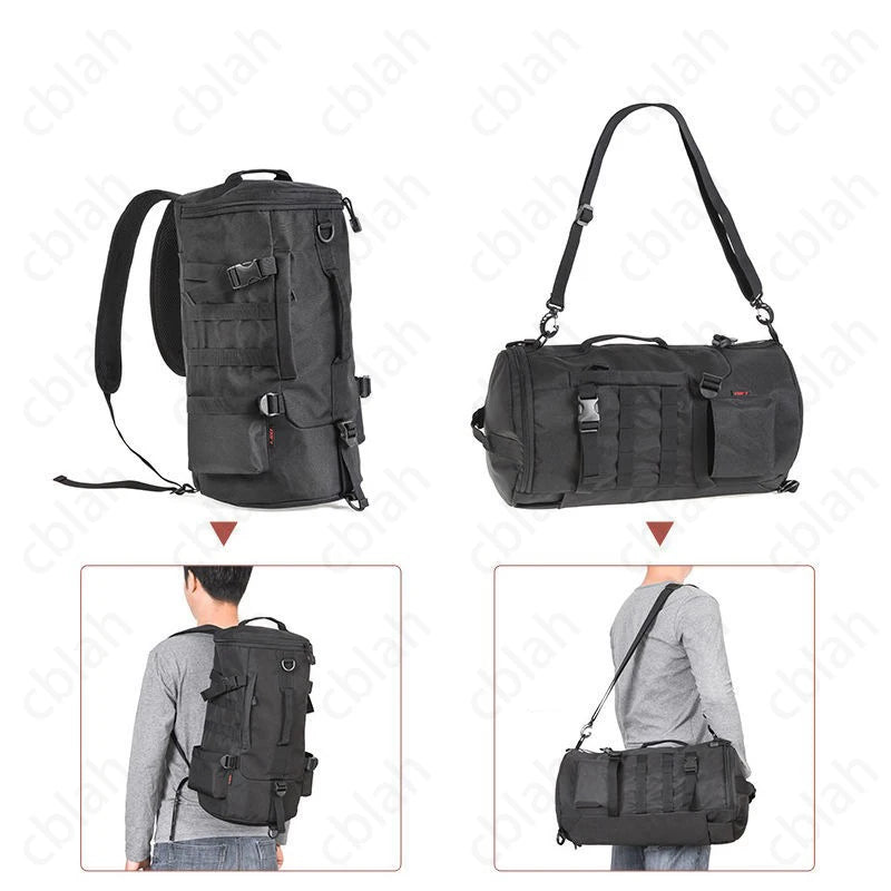 Dual shoulder fishing gear backpack, multifunctional fishing gear storage bag, fishing rod crossbody bag, fishing lure bag