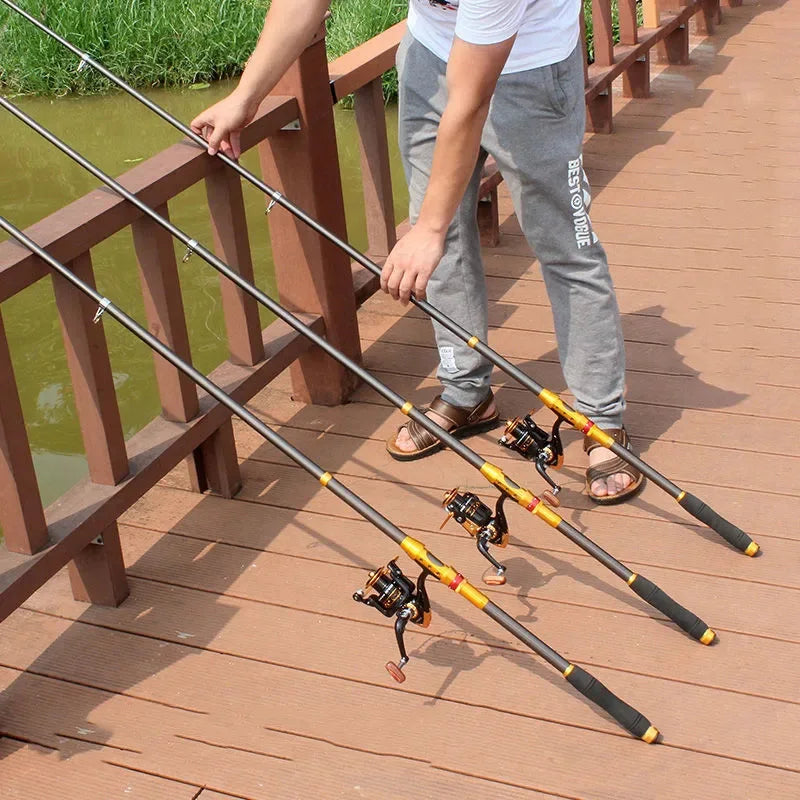 Carbon Far-Throw Rod 2.1-3.6M Hard Pole For Catch Giant Fish Telescopic Travel Spinning Boat Rod Carp Fishing Supplies