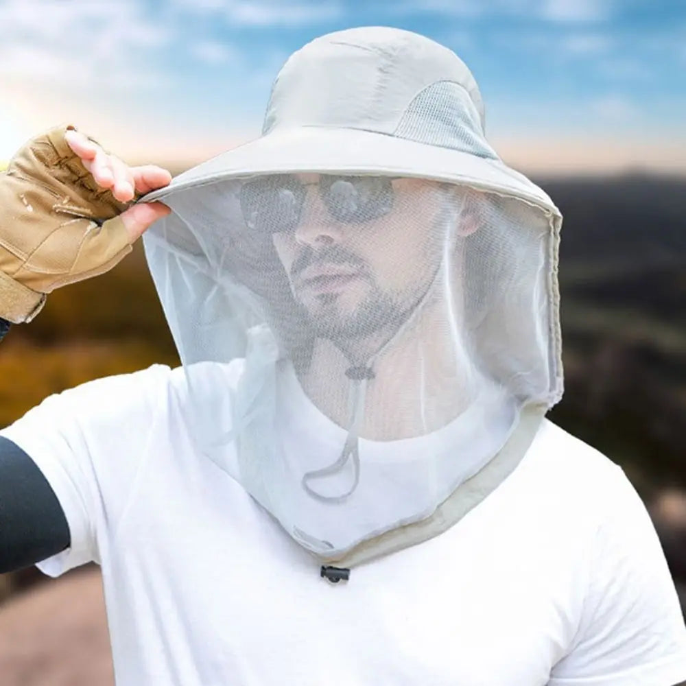 Fashion Unisex Foldable Mosquito Hat With Hidden Net Mesh Repellent Insect Bee Protection Casual Outdoor Sunscreen Fishing Cap