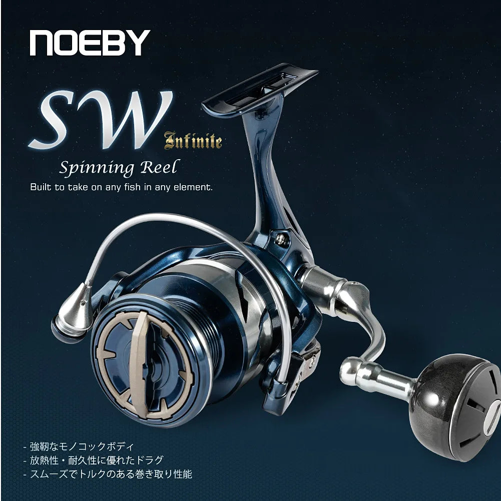 Noeby Spinning Fishing Reel 2500 3000 4000 5000 6000 8000 10000 Max Drag 25kg Aluminum Saltwater Spinning Fishing Reels