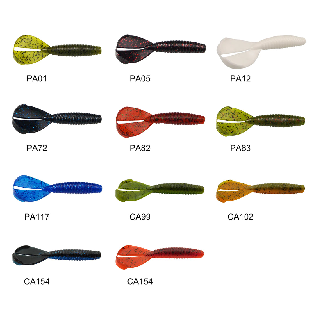 ESFISHING 2023 New Fishing Lures Soft Bait Twin Tail Craw 90mm 8pcs Silicone Pesca Manufacture Plastic Tackle used Bass