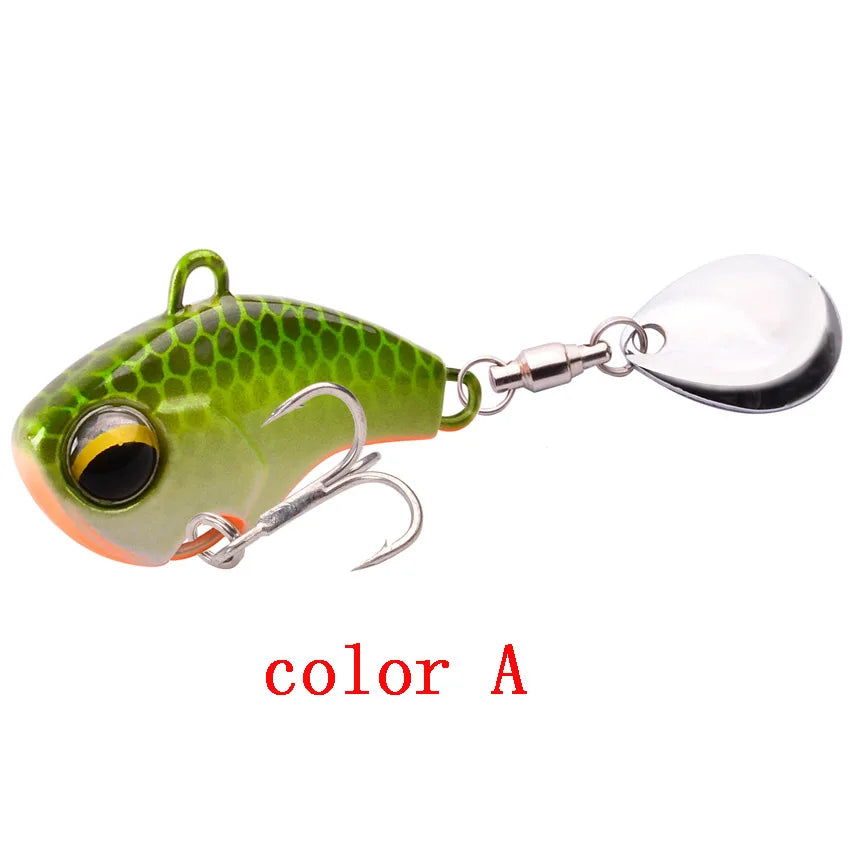 1Pc Rotating Metal VIB vibration Bait Spinner Spoon Fishing Lures 6g/14g/26g Jigs Trout Wobbler Fishing Hard Baits Tackle Pesca