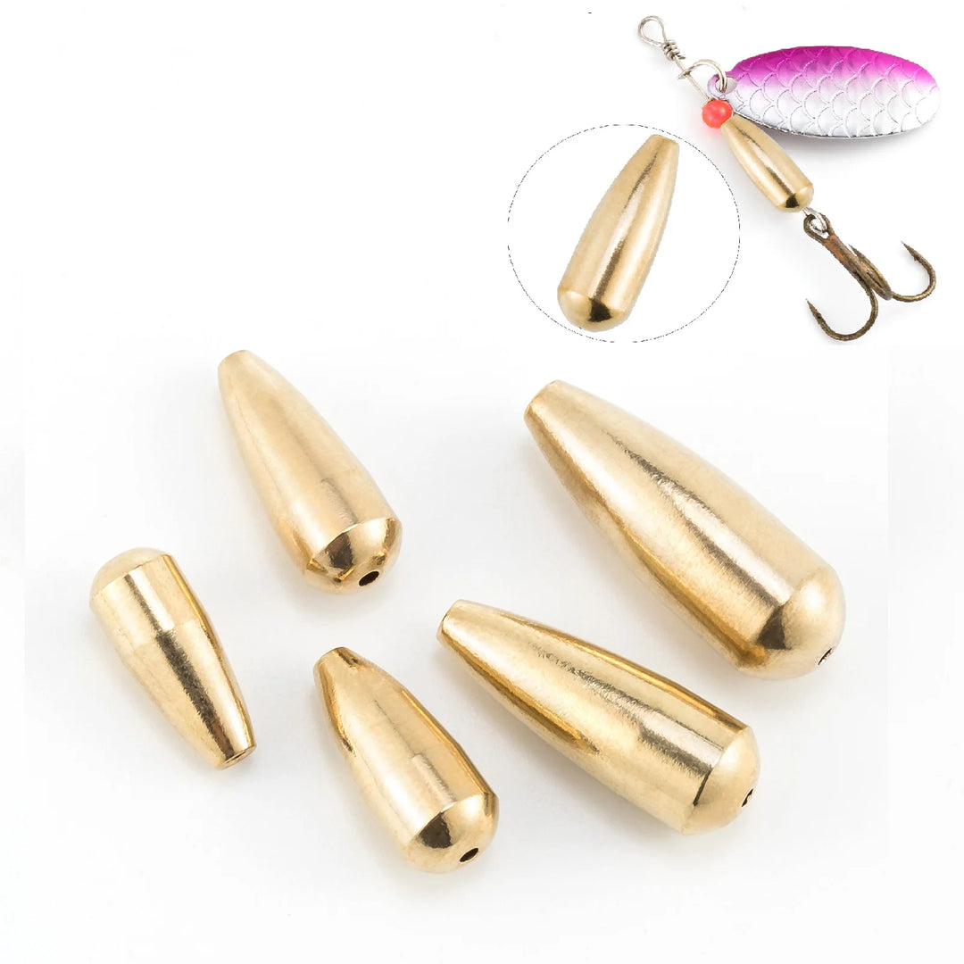 10/20pcs Brass Fishing Weight Sinker Spinner Bodies Lure Making Supplies Spinnerbait Inline Spinner Tail Spinner Rig Bass Trout