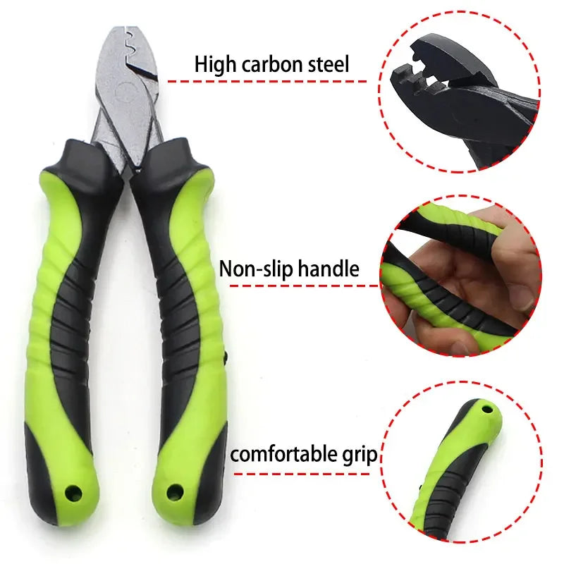 Multifunction Fishing Scissors Crimping Pliers Line Hook Cutter Fishing Grip Hook Split Rings Tackle Tool High Carbon Steel Jaws