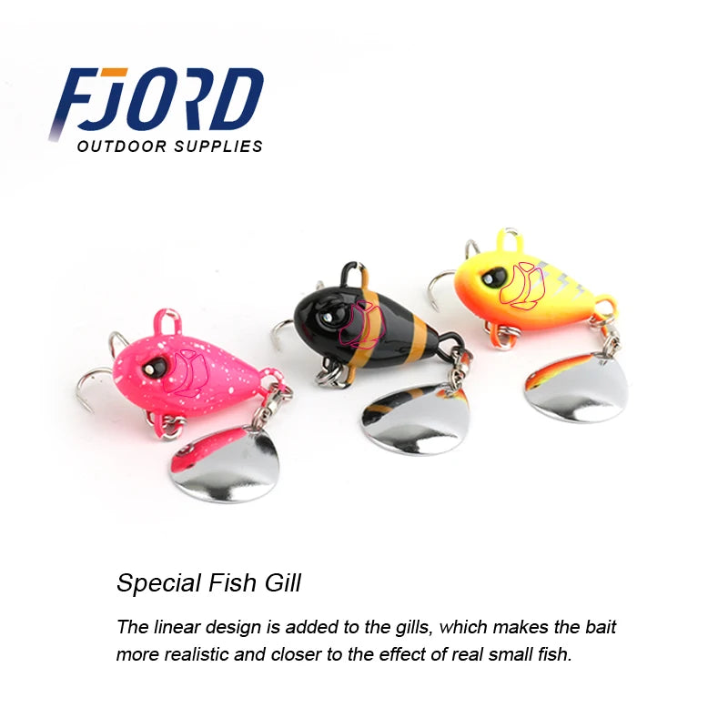 FJORD Tail Spinning 7g 10.5g 14g 21g Balance Rotating Metal Jig VIB Vibration Bait Spinner Spoon New Fishing Tackle Sinking Lure