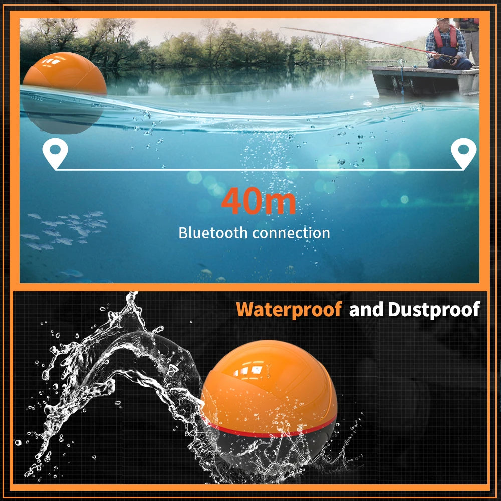 Erchang F68 Wireless Fish Finder Depth Echo Sounder Dual Frequency Sonar Alarm Transducer Fishfinder IOS&Android