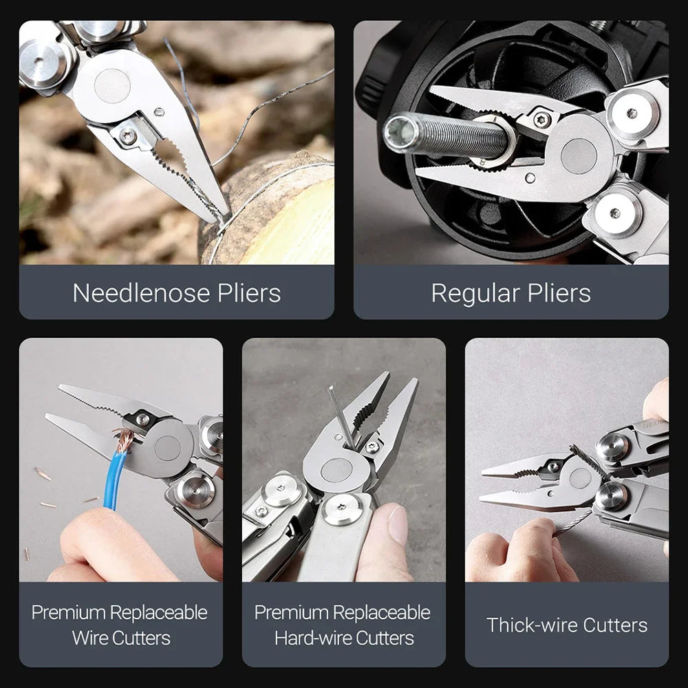 Nextool Flagship Pro Multitool with Kydex Sheath 16 in 1 Multi-tool Folding Pliers Portable Pocket Multipurpose Knife Scissors