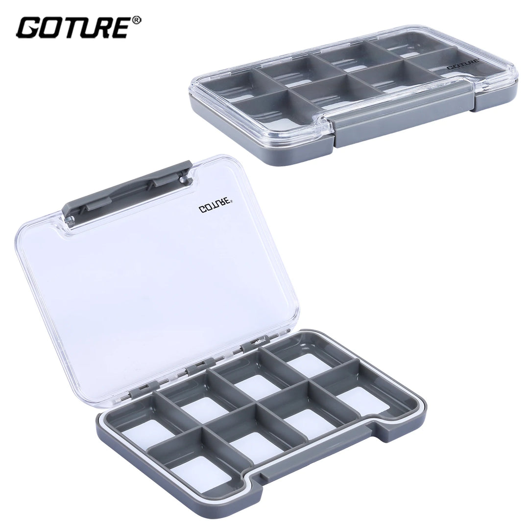 Goture 120PCS Fly Barb Fishing Hooks with Magnetic Components Box Dry Fly Nymph Hooks High Carbon Steel Fly Fishing Hooks Kit