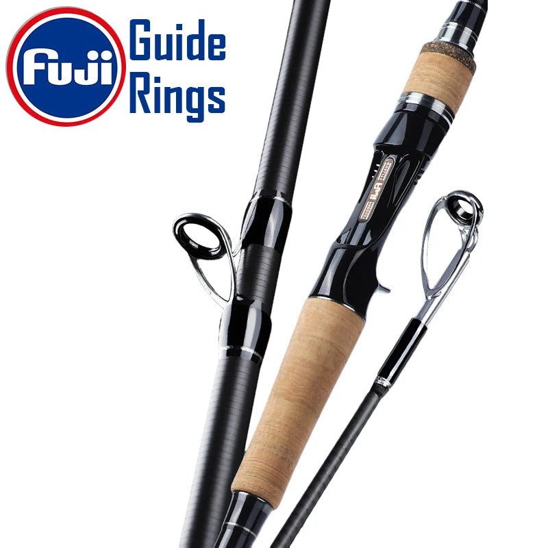 Fuji Guide Ring,3 Sections Lure Rod,Carbon Fiber Ultra Light Spinning and Casting Rod,Distance Throwing,Trout Bass Fishing Rod