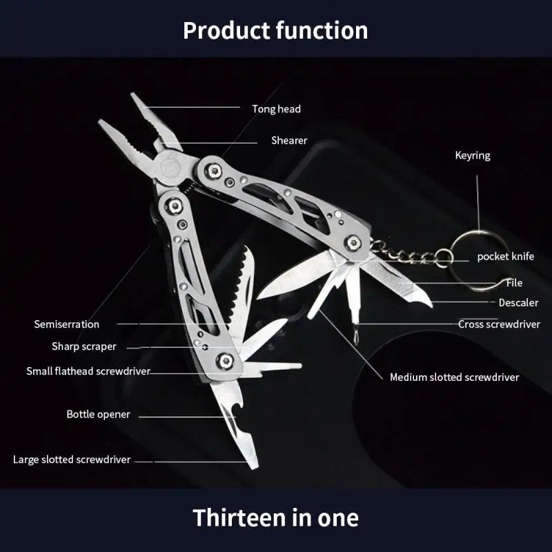 Stainless Steel Folding Pliers Functional Plier Hand Tools Plier Screwdriver Camping Gears Kit Outdoor Pocket Knife Multi-Tool