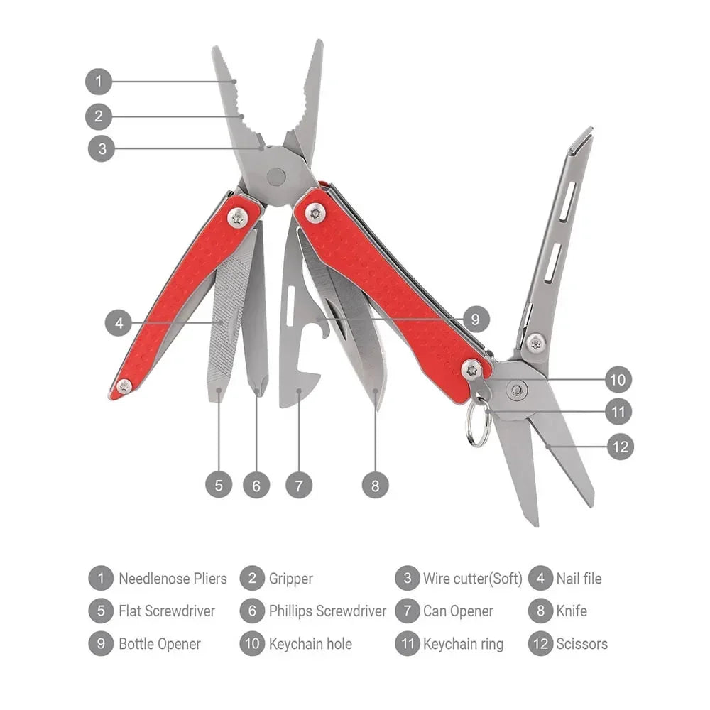 NexTool Mini Flagship Multitool 10 In 1 Multi Functional EDC Hand Tool Screwdriver Folding Pliers Outdoor Equipment Red/Green