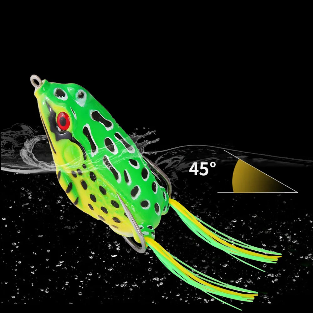 1 Pcs 5G 8.5G 13G 17.5G Frog Lure Soft Tube Bait Plastic Fishing Lure with Fishing Hooks Top Water Ray Frog Artificial 3D Eyes