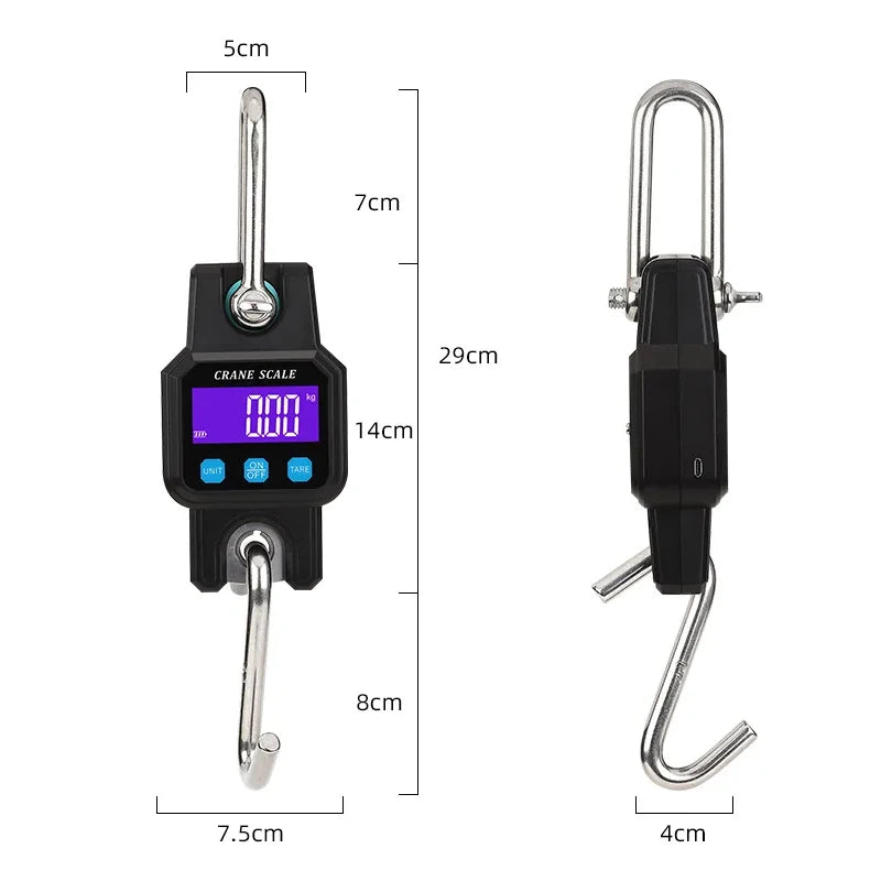 Portable industrial Crane scale blue tooth digital hanging scale 300kg USB rechargeable for Heavy Duty