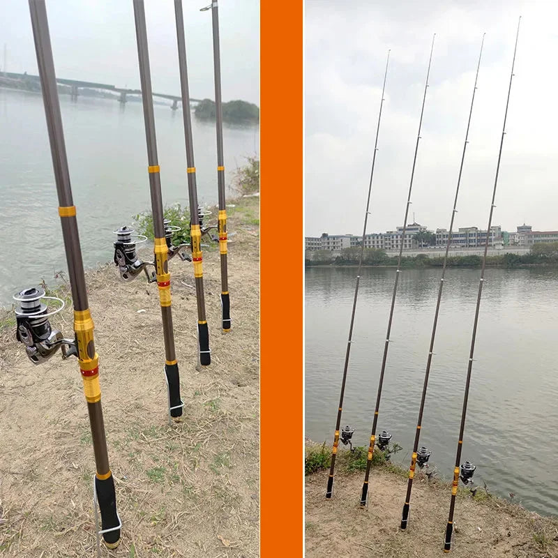 Carbon Far-Throw Rod 2.1-3.6M Hard Pole For Catch Giant Fish Telescopic Travel Spinning Boat Rod Carp Fishing Supplies