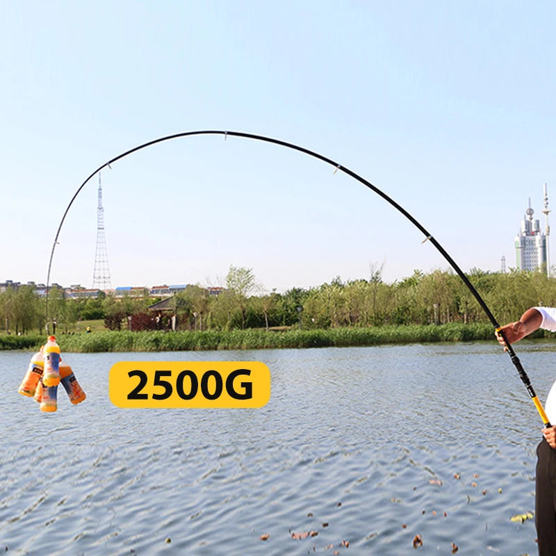 Mosodo Super Hard Carbon Telescopic Fishing Rod Carp Rod Saltwater Sea Fishing Rod 2.1/3/3.6/4.5M Casting Spinning Fishing Pole