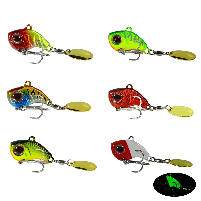 9g/13g/16g/22g Fishing Lures Rotating Metal Vib Vibration Bait Winter Fishing Artificial Hard Baits Spinner Spoon Lure Pesca