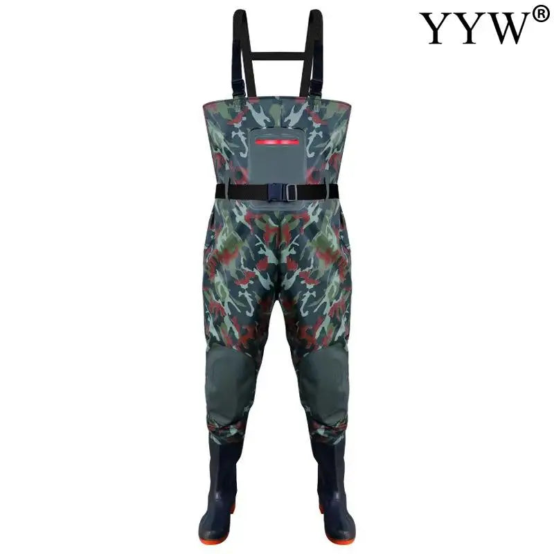 Waterproof Waders Pants With Boots Knee Pads Adult Men Women Thicken Lightweight Fishing Hunting Chest-Length Overalls Trousers