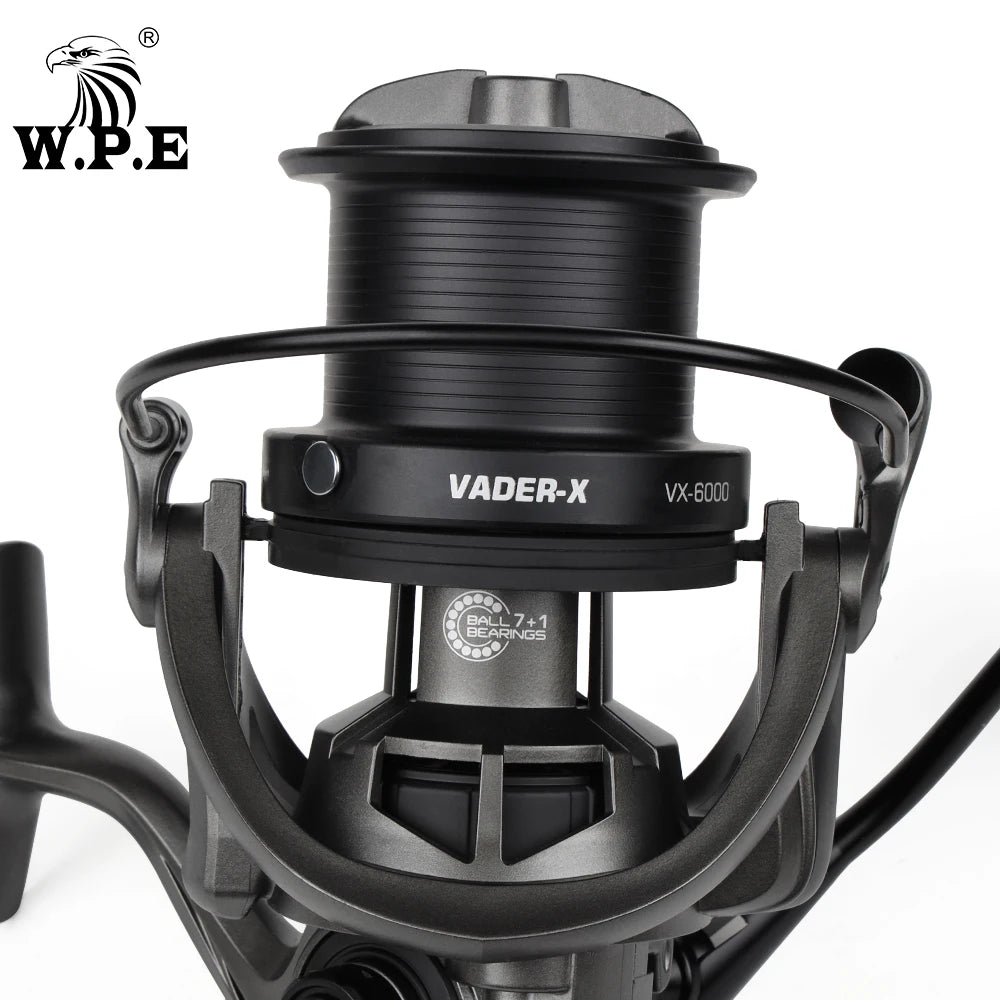 W.P.E VX Carp Fishing Reel Spinning Reel 6000 9000 Metal Spoon 7+1 Ball Bearings Gear Ratio 4.6:1 Carp Fishing Tackle Pesca