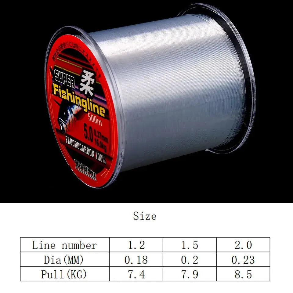 Super Strong Nylon Fishing Line Transparent Monofilament Main Line 500m 0.18mm 0.2mm 0.23mm Freshwater Salewater Fishing Tackles