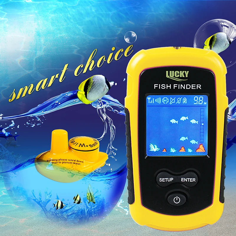 LUCKY FFCW1108-1 Wireless Sonar Fishing Alert Fish Finder Underwater Echo Sounder Fishing Detector Portable Fish Finder