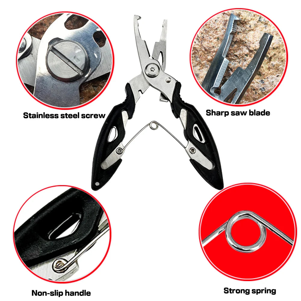 Stainless Steel Fish Controller Portable Professional Fish Grip Fishing Plier Fishing Line Scissors Hook Remover Tackle Tool