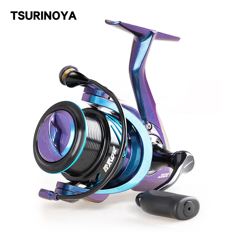 TSURINOYA Shallow Spool 2000S 2500S 3000S HAWK 5.2:1 7kg Spinning Reel Drag Long Casting Stainless Steel Bearing Fishing Wheel