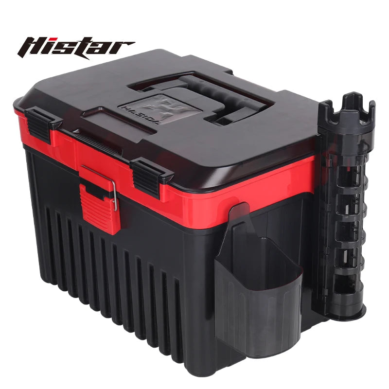 HISTAR With Rod & Cup Holder Thicken PP Anti-Pressure Big Capacity 1.8KG Lightweight Double Deck Casting Rod Fishing Tackle Box