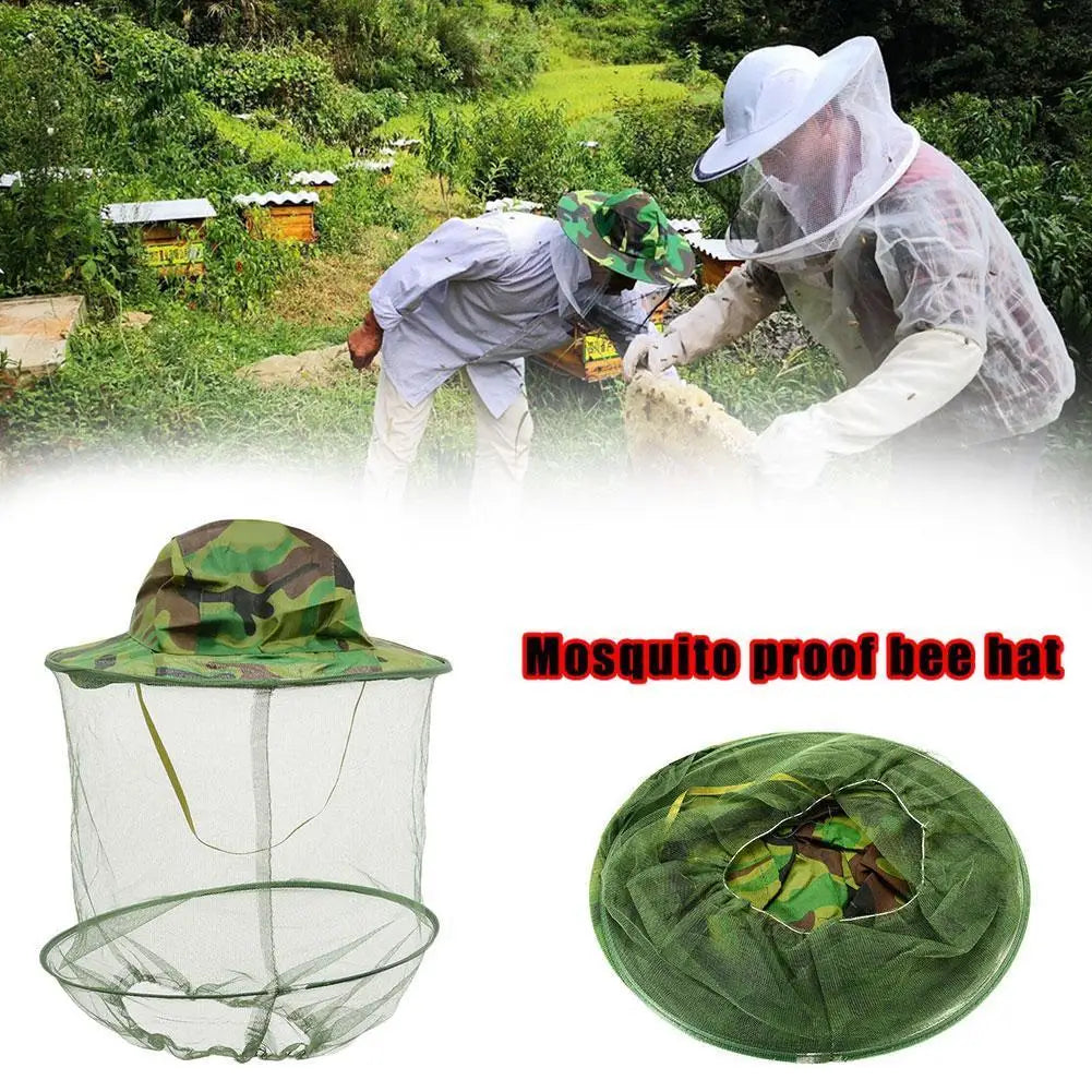 Outdoor Garden Beekeeping Hat Fishing Cap Anti Mosquito Insect Garden Camping Bug Mesh Head Net Face Protector Hats Fishing Cap