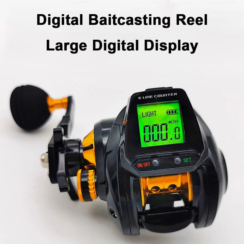 Water Depth measuring reel Electric reel 7.2:1 Gear Ratio Reel with Accurate Reel Line Counter Large Display Bite Alert