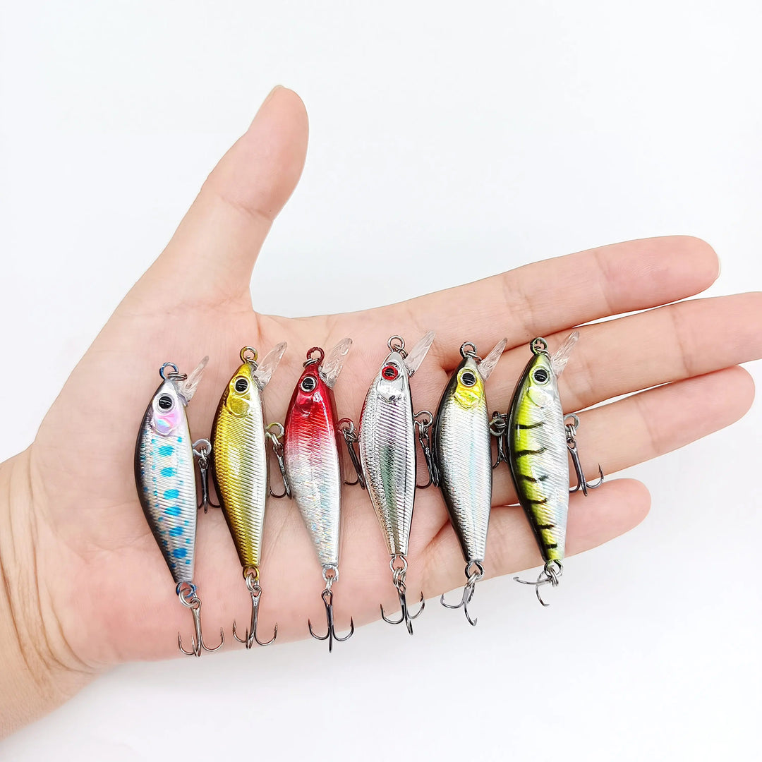 DUODUOYU 1PCS Sinking Minnow 45mm 4.5g Fishing Lure Micro Artificial Hard Bait Longcast Wobblers for Trout Bass Pike Tackle