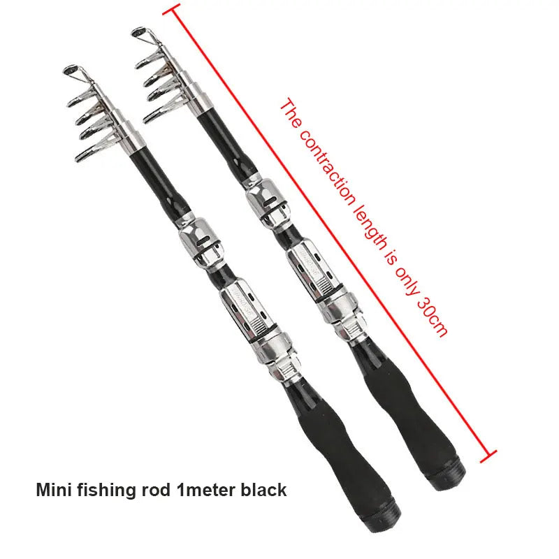 Fishing tools Telescopic Fishing Rod Spinning Fly Carp Feeder Carbon Fiber Pesca 1.2M 1.5M 1.7M 1.9M 2.1M Mini Travel Reel Seat