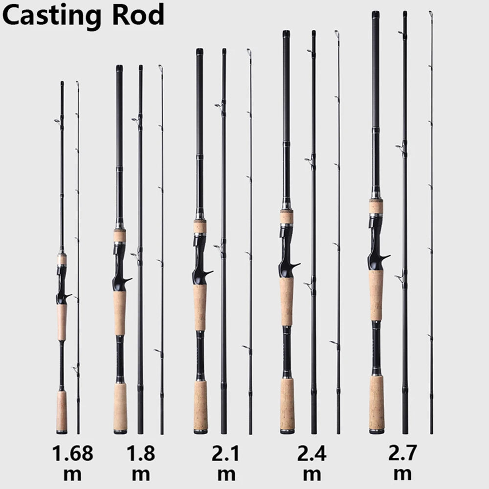 Fuji Guide Ring,3 Sections Lure Rod,Carbon Fiber Ultra Light Spinning and Casting Rod,Distance Throwing,Trout Bass Fishing Rod