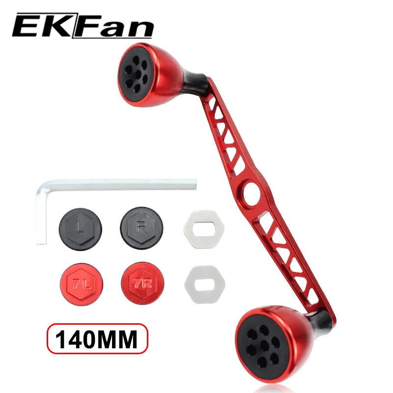 Ekfan CNC Aluminum Alloy Handle & Knobs Length 140MM Fishing Reel Suit For DAI&SHI Baitcasting Reel Tackle Accessory