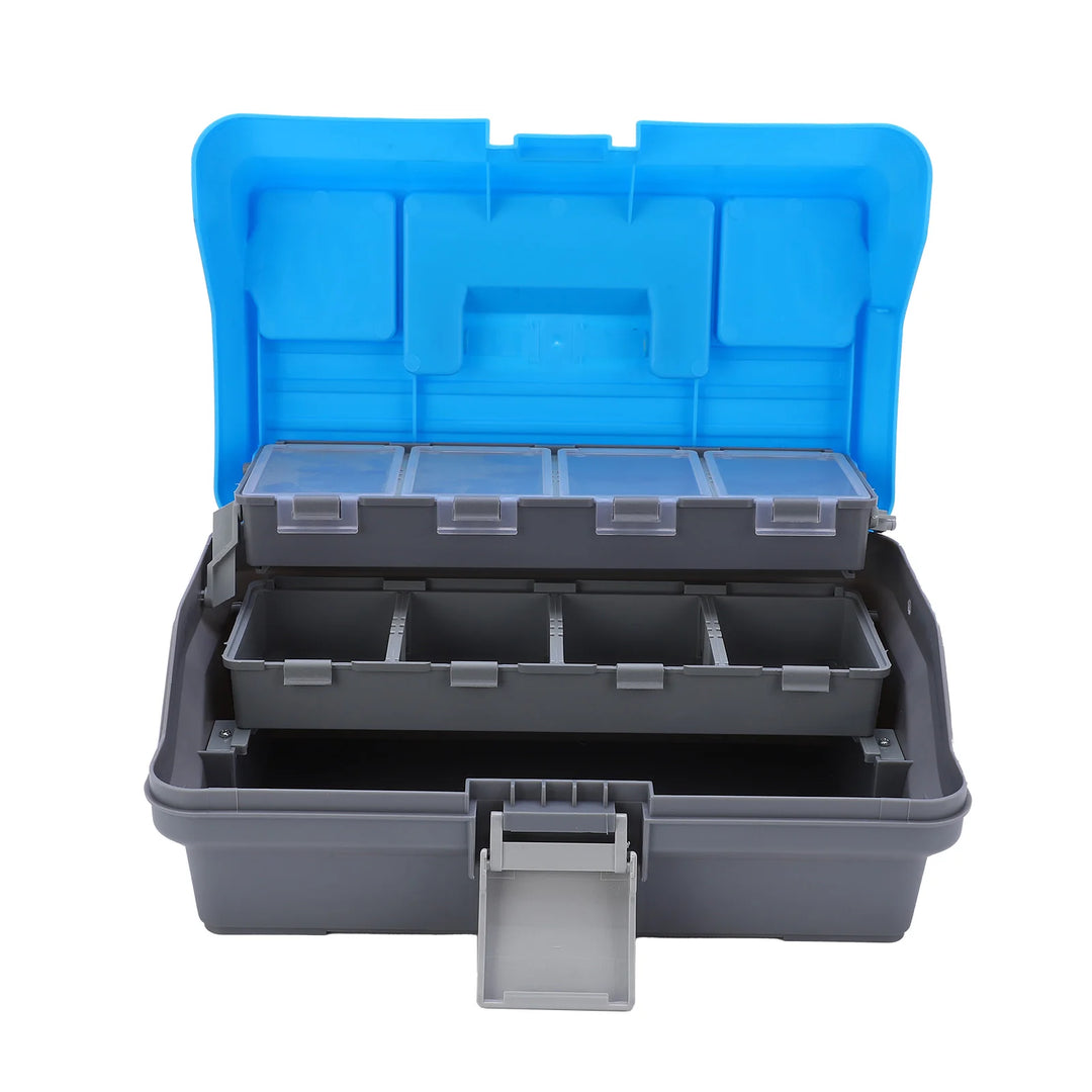 Portable Fishing Tackle Box ABS ThreeLayer Fishing Gears Storage Box with Ergonomic Handle Multi Layer Fishing Gear Box