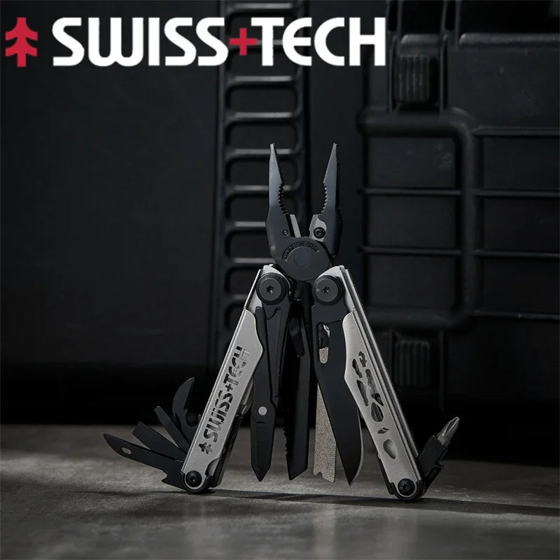 SWISS TECH 37 In 1 Replaceable Parts Manual Diy Multi Tool Folding Scissors Cutter EDC Survival Equipment Manual Pliers