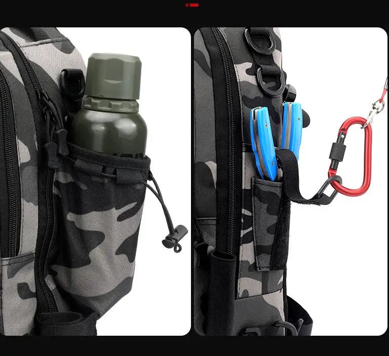 Travel Outdoor Backpack Sport Fishing Bag Large Capacity Backpack Crossbody Bag Camouflage Tactical Pack Y447