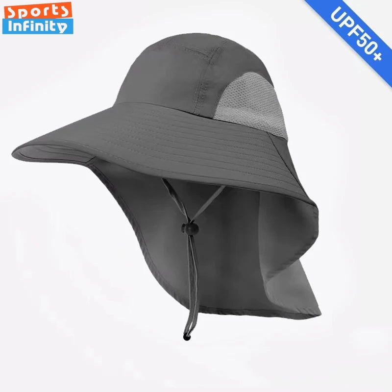 Men Sunshade Hats Big Eave Climbing Hat Fishing Hat Outdoor Work Hiking Climbing Sun Protection Waterproof Foldable Sun Hat