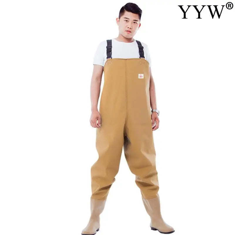 Fishing Waders Pants Adult Set Waterproof PVC Trousers Overalls With Boots Men Women Chest Wader Fishery Apparel Gear Suit Kits